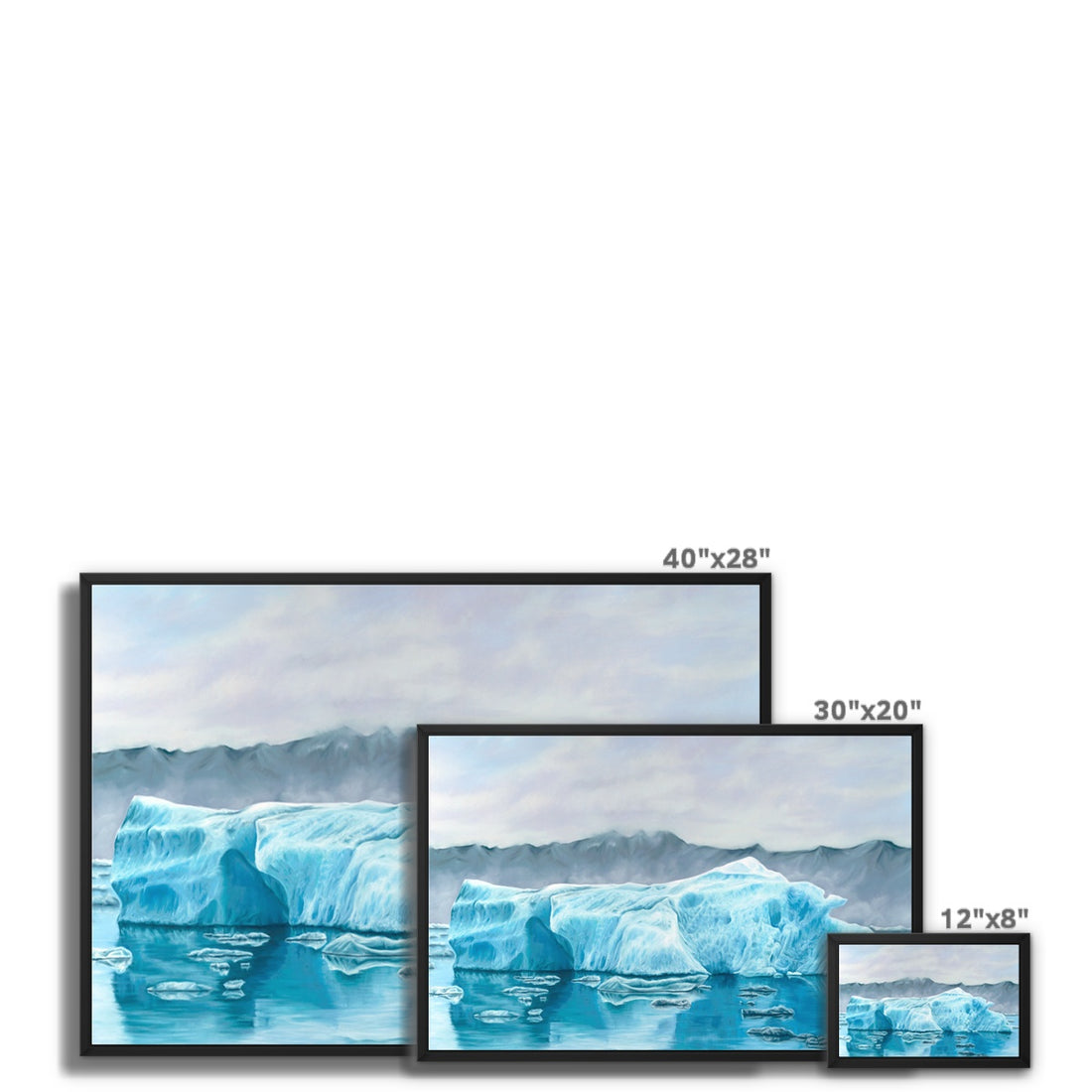 Icy Reflections Framed Canvas