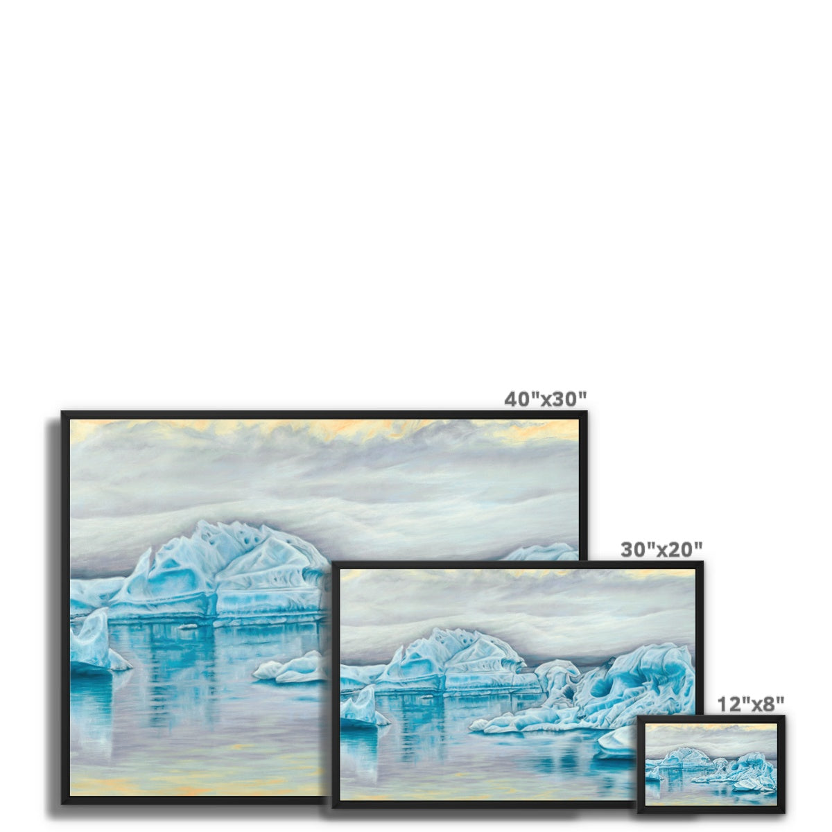 Iceberg Lagoon Framed Canvas