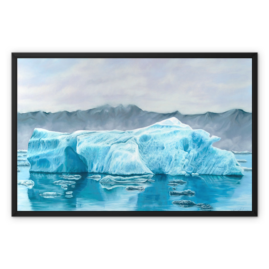 Icy Reflections Framed Canvas